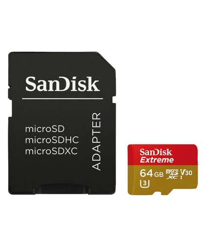 SanDisk MicroSDXC Extreme 64 GB 100MB/s CL10 + Adapter