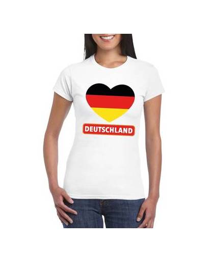 Duitsland t-shirt met duitse vlag in hart wit dames l