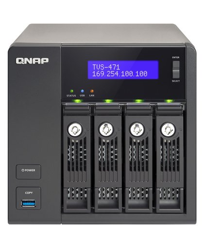 QNAP TVS-471-I3-4G data-opslag-server Ethernet LAN Toren Zwart NAS