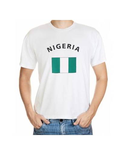 Wit t-shirt nigeria heren l