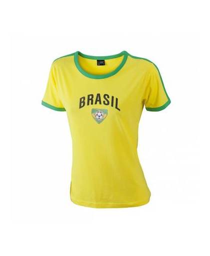 Geel dames voetbalshirt brazilie s