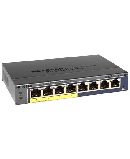 Netgear ProSAFE Unmanaged Plus Switch - GS108PE - 8 Power over Ethernet poorten