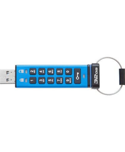 Kingston Technology DataTraveler 2000 32GB 32GB USB 3.0 (3.1 Gen 1) USB-Type-A-aansluiting Blauw USB flash drive