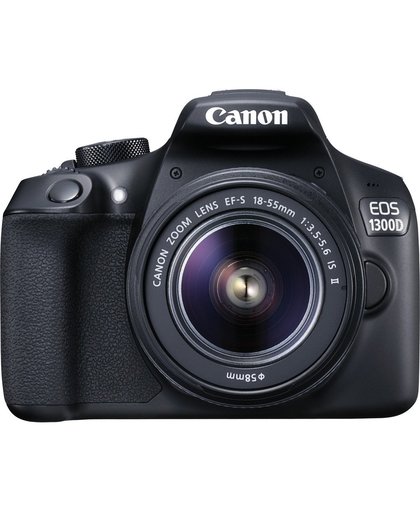Canon EOS 1300D + EF-S 18-55 IS II SLR camerakit 18MP CMOS 5184 x 3456Pixels Zwart