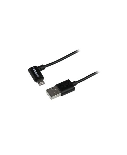 StarTech.com 2 m hoekige zwarte Apple 8-polige Lightning-connector naar USB-kabel voor iPhone / iPod / iPad mobiele telefoonkabel