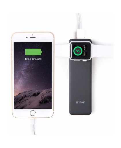 Zens Apple Watch/iPhone Powerbank Zwart