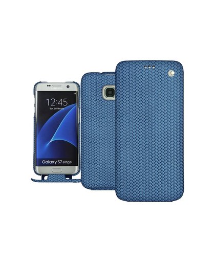 Noreve Tradition Woven Leather Case Samsung Galaxy S7 Edge Blauw