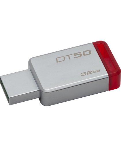 Kingston Technology DataTraveler 50 32GB USB flash drive 3.0 (3.1 Gen 1) USB-Type-A-aansluiting Rood, Zilver