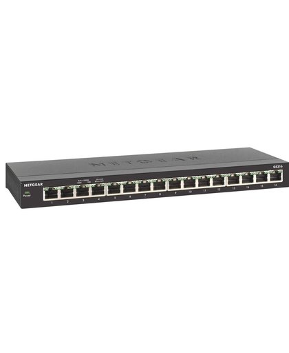 Netgear Unmanaged Switch - GS316 - 16 Gigabit Ethernet poorten 10/100/1000 Mbps