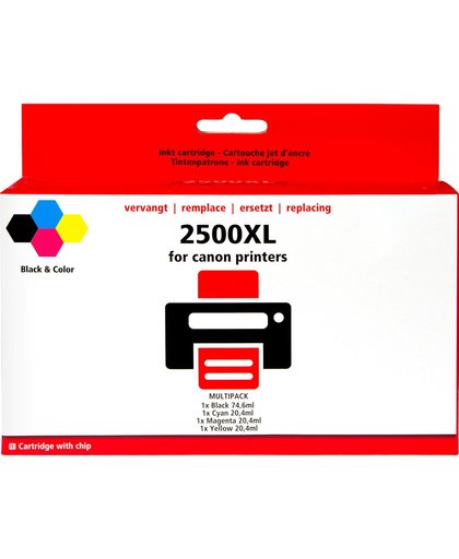 Huismerk PGI-2500 XL 4-Kleuren voor Canon printers (9254B004)
