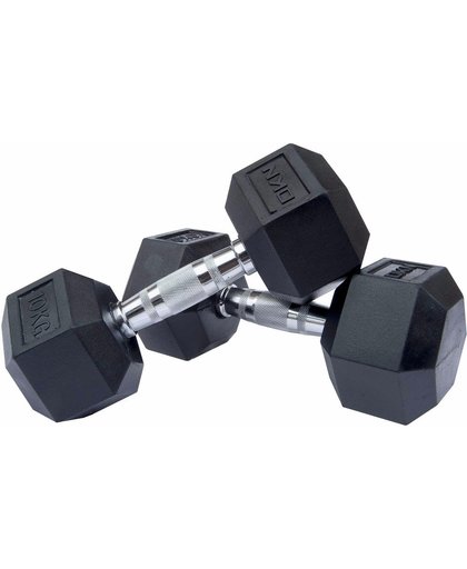 DKN Rubber Hex Dumbbell 2 x 10kg