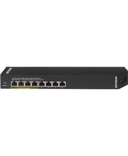 Netgear GSS108EPP Managed L2 Gigabit Ethernet (10/100/1000) Zwart Power over Ethernet (PoE)
