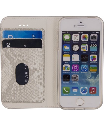 Mobilize SE Premium Gelly Snake Apple iPhone 5/5s/SE Book Case Grijs