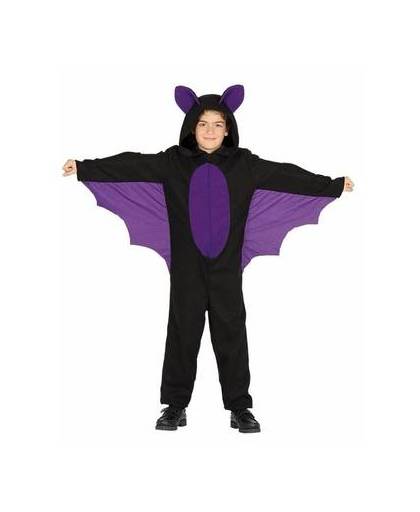 Zwart met paars vleermuis kostuum voor jongens - verkleedpak 3-4 jaar (92-104)