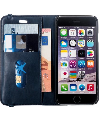 Azuri Luxe 2-in-1 Wallet Apple iPhone 6/6S Book Case Blauw