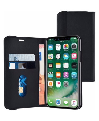 Azuri Luxe Wallet Apple iPhone X Book Case Zwart