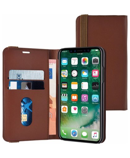 Azuri Luxe Wallet Apple iPhone X Book Case Bruin