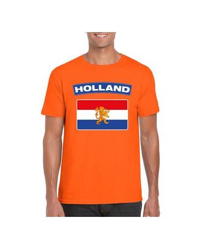 Nederland t-shirt met hollandse vlag oranje heren m