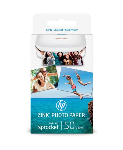 HP ZINK zelfklevend fotopapier, 50 vel/5 x 7,6 cm pak fotopapier