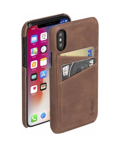 Krusell Sunne Card Apple iPhone X Back Cover Donkerbruin
