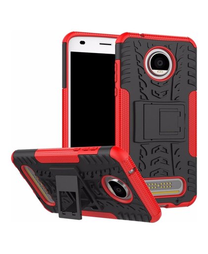 Just in Case Rugged Hybrid Moto Z2 Play Case Back Cover Rood