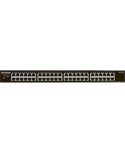 Netgear GS348 Unmanaged Gigabit Ethernet (10/100/1000) Zwart 1U
