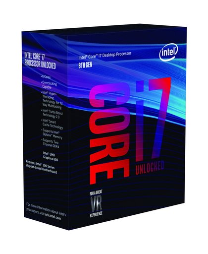 Intel Core i7-8700K processor 3,7 GHz Box 12 MB Smart Cache
