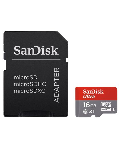 SanDisk microSDHC Ultra 16GB 98MB/s CL10 A1 + SD adapter