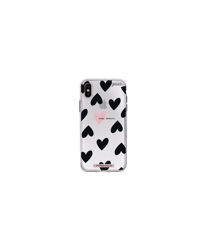 GoCase TPU Apple iPhone X Back Cover Black Hearts