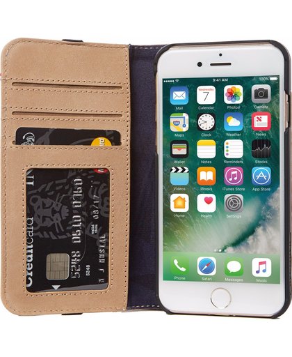 Decoded Leather Wallet Apple iPhone 6/6s/7/8 Book Case Beige