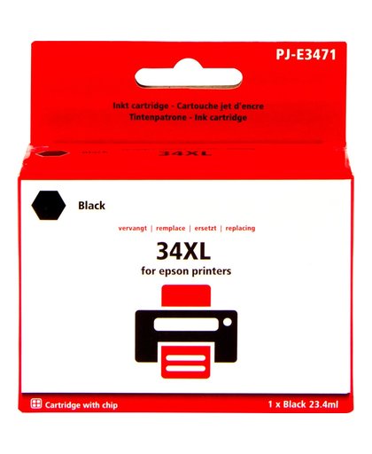 Huismerk 34XL Zwart voor Epson (C13T34614010)