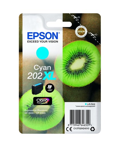 Epson Singlepack Cyan 202XL Claria Premium Ink inktcartridge