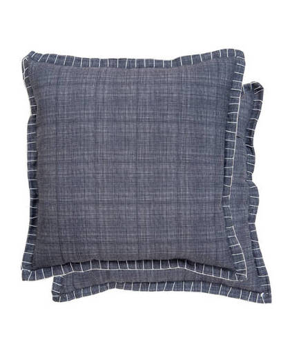 Clayre & eef kussenhoes 45x45 cm - grijs - polyester, linnen, 100% katoen