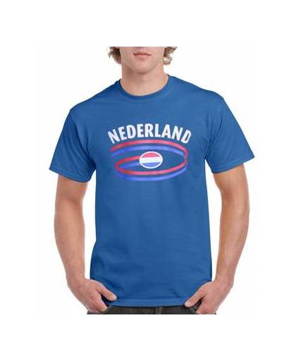 Blauw heren t-shirt nederland 2xl