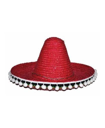 Rode sombrero 25 cm voor kinderen