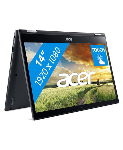 Acer Spin SP314-51-52VU Zwart Hybride (2-in-1) 35,6 cm (14") 1920 x 1080 Pixels Touchscreen 1,60 GHz Intel® 8ste generatie Core™ i5 i5-8250U