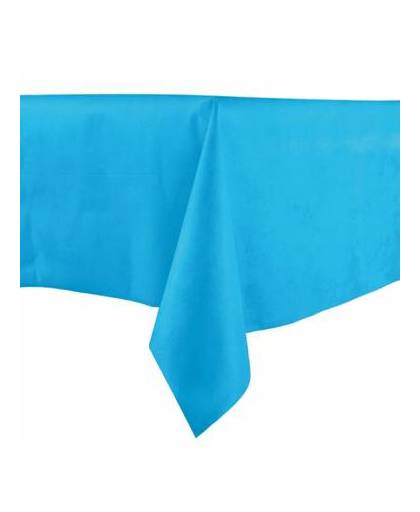 Luxe papieren tafelkleed middenblauw 140 x 240 cm