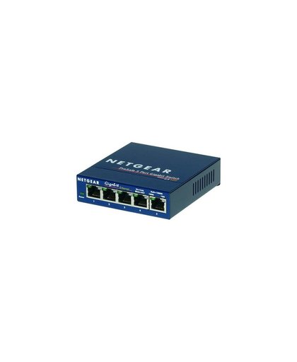 Netgear ProSAFE Unmanaged Switch - GS105 - Desktop - 5 Gigabit Ethernet poorten 10/100/1000 Mbps