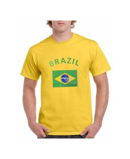 Geel heren t-shirt brazilie xl