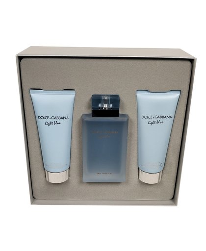 Dolce & Gabbana - Light Blue Eau Intense 100ml Eau De Parfum + 100ml Showergel + 100ml Bodylotion Eau De Parfum - Giftset