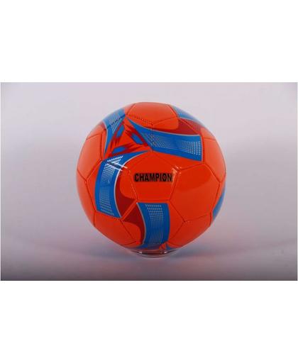 Voetbal champion Neon oranje met blauwe print 320 gram