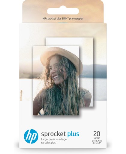 HP Sprocket plus 20 Sht. pak fotopapier Wit Glans