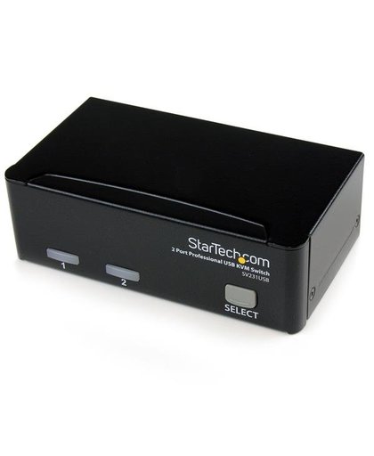 StarTech.com 2-poort Professionele USB met Bekabeling KVM-switch
