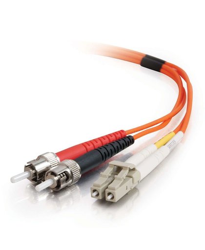 C2G 2m LC/ST LSZH Duplex 62.5/125 Multimode Fibre Patch Cable Glasvezel kabel Oranje