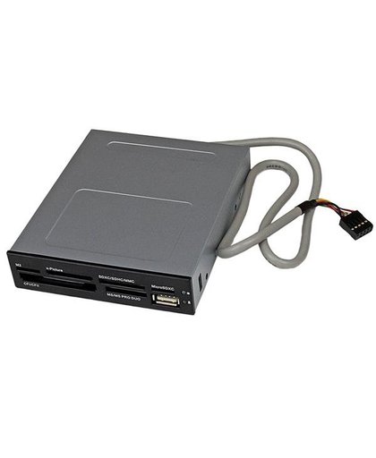 StarTech.com Interne USB 2.0 multimedia kaartlezer 3,5" 22-in-1 Front Panel card reader 22-in-1 zwart geheugenkaartlezer