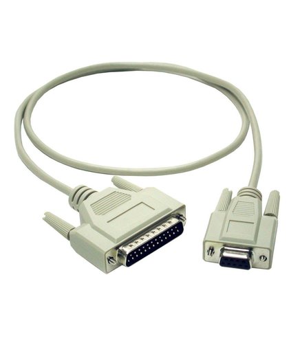 C2G 2m DB9 F/DB25 M Cable seriële kabel Grijs