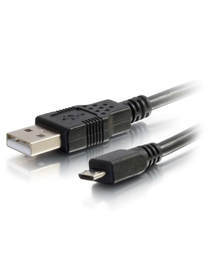 C2G 2.0m USB 2.0 USB-kabel 2 m USB A Micro-USB B Mannelijk Vrouwelijk Zwart