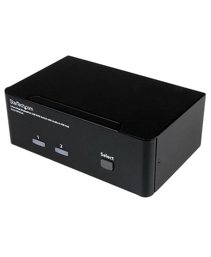 StarTech.com 2-poort Dubbele DisplayPort USB met Audio en USB 2.0-hub KVM-switch