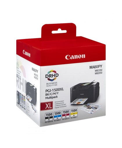 Canon PGI-1500XL BK/C/M/Y inktcartridge Zwart, Cyaan, Magenta, Geel 34,7 ml 1200 pagina's