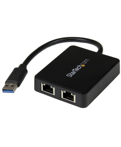 StarTech.com USB 3.0 naar 2-poorts gigabit Ethernet-adapter NIC met USB-poort kabeladapter/verloopstukje
